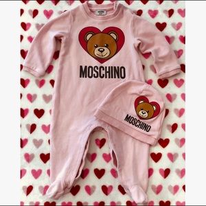 Moschino Baby Teddy Girls Onesie 6-9 Months